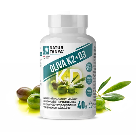 Natur Tanya® OLIVA K2+D3 – Világszabadalommal védett vitaMK7® K2-vitaminnal az immunrendszer és a csontozat egészségéhez