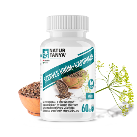 Natur Tanya® Szerves KRÓM+KAPORMAG koncentrátum a vércukorszint fenntartásához, és az emésztés támogatásához