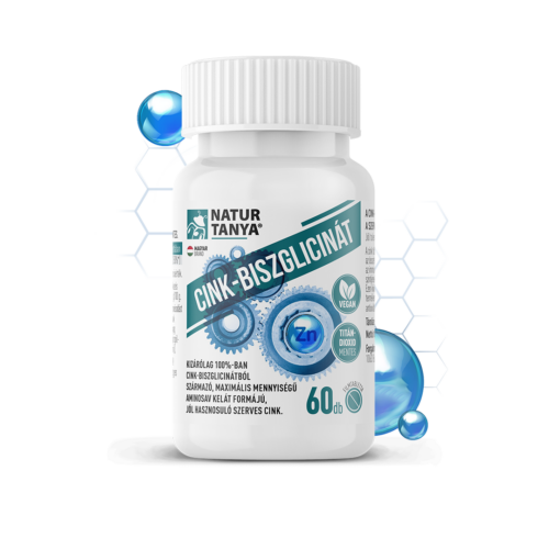 Natur Tanya® Cink-biszglicinát - Kizárólag 100%-ban cink-biszglicinátból származó, maximális mennyiségű aminosav kelát formájú, magas biohasznosulású szerves cink
