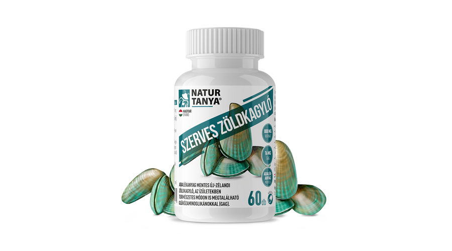 Natur Tanya® SZERVES ZÖLDKAGYLÓ- adalékanyagmentes, liofilizált új-zélandi zöldkagyló, az ízületekben természetes módon is megtalálható glükózaminoglikánokkal (GAG)